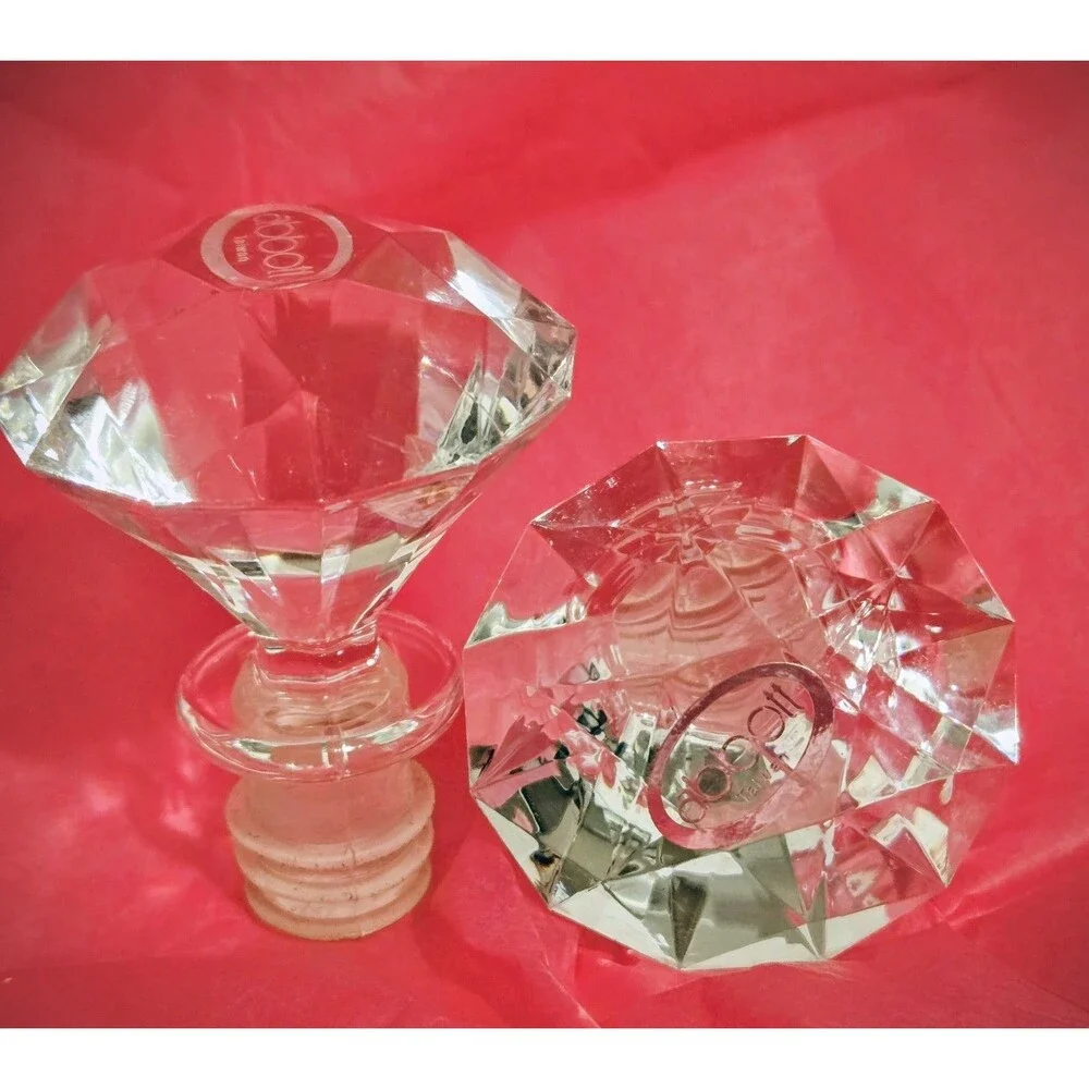2 Acrylic Gem Wine Bottle Stopper Topper Clear Bling Diamond Shaped Lot